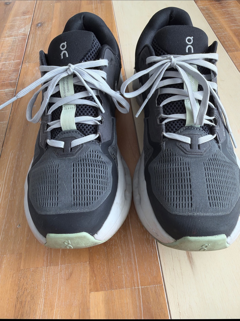 On Running Sneakers - Black with Light Green and White
